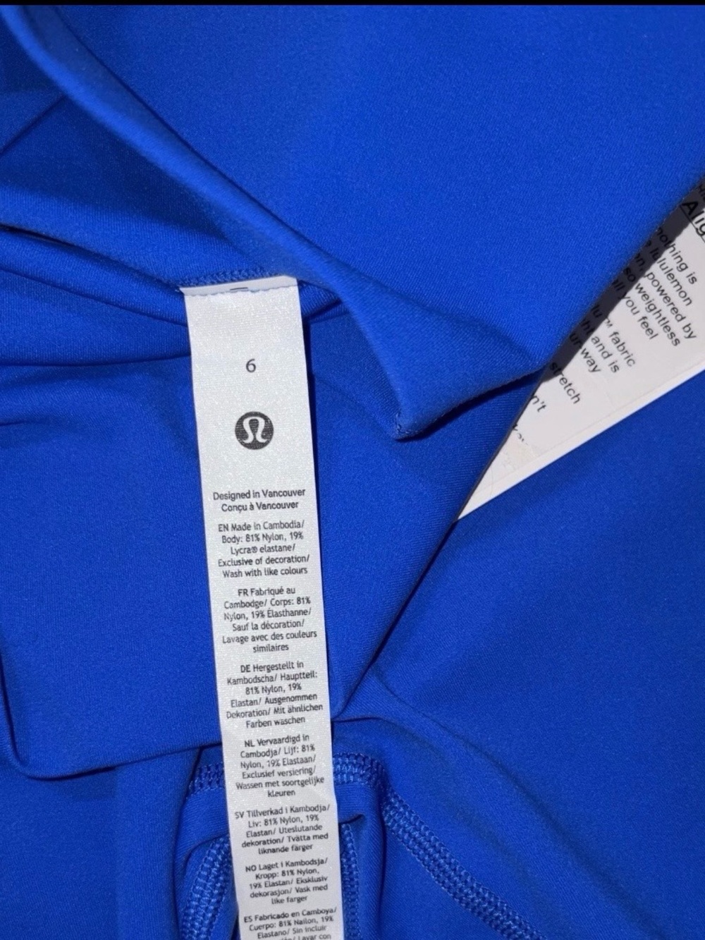 NWT LULULEMON SIZE 6 ALIGN SUPER HIGH RISE 28”L PANT AUTHENTIC CERULEAN BLUE - Picture 6 of 15